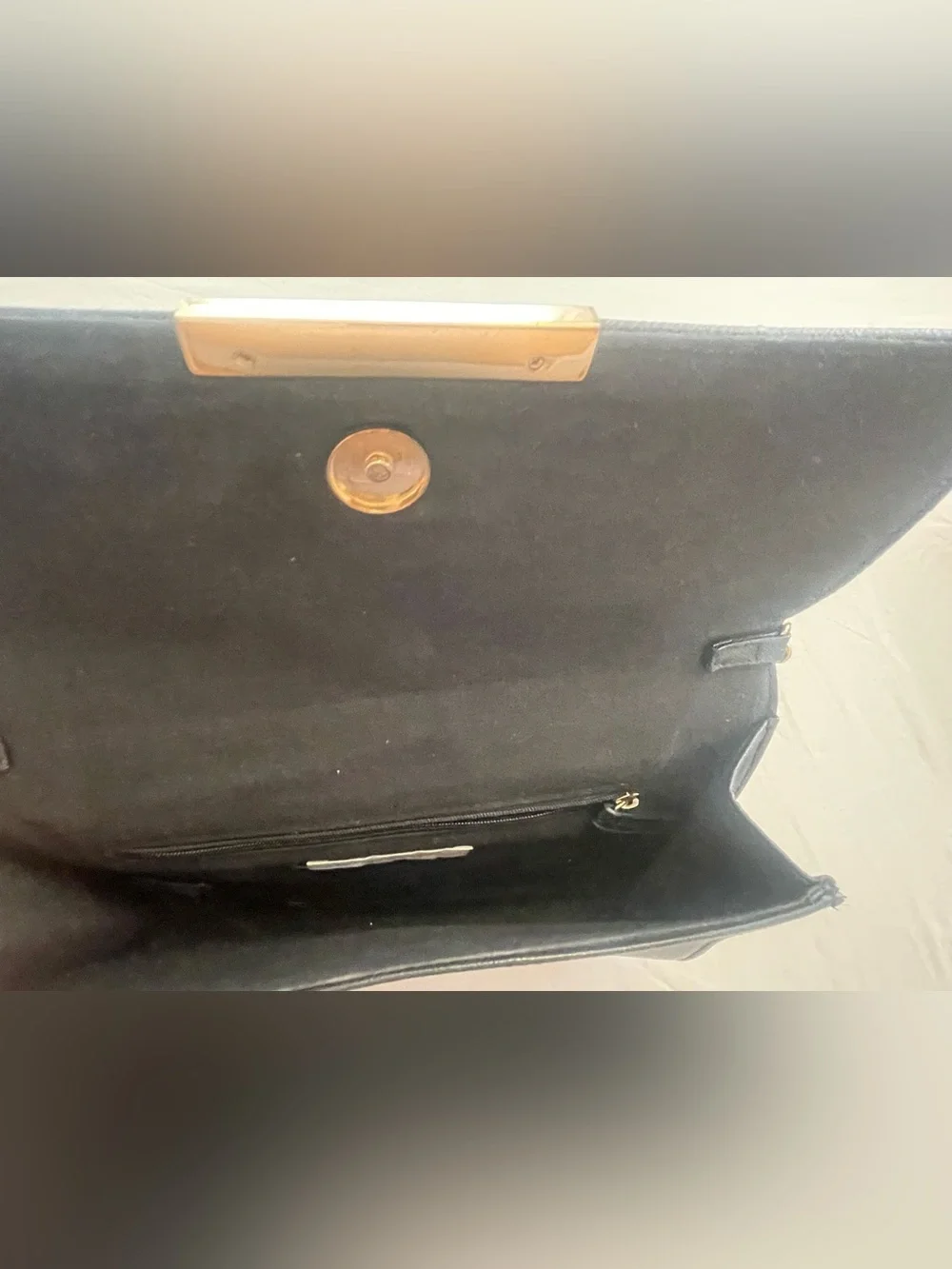 H&M Black Shoulder Bag with Gold Chain Detail